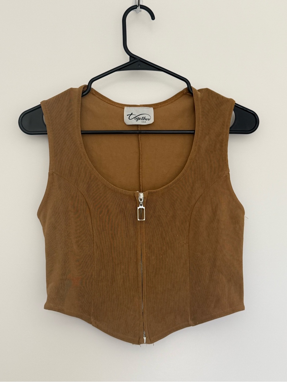Together Chestnut Zip-Front vest